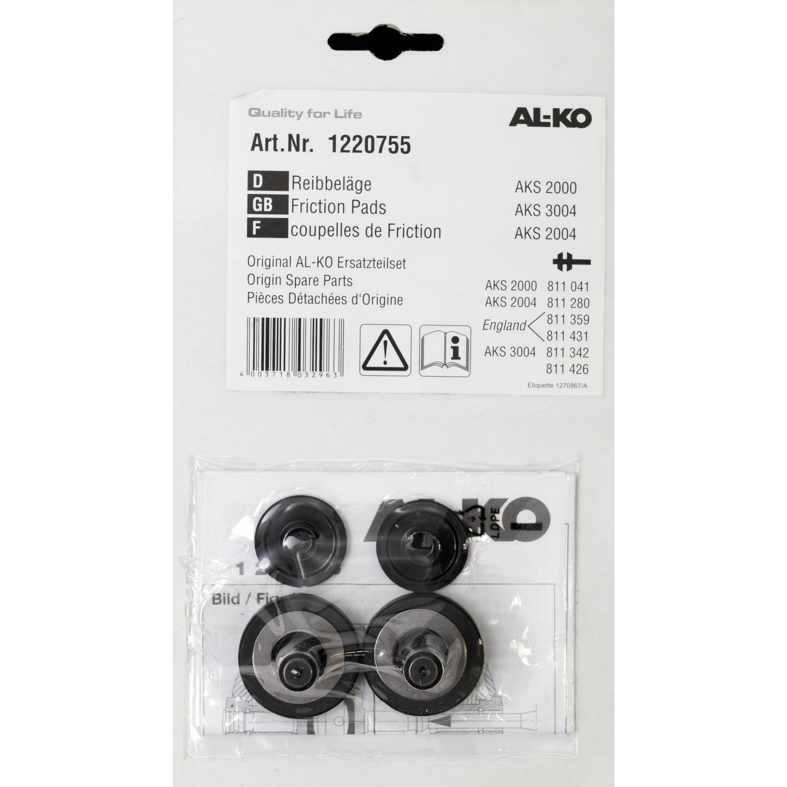 AL-KO AKS3004 Stabiliser Friction Pads (pair)