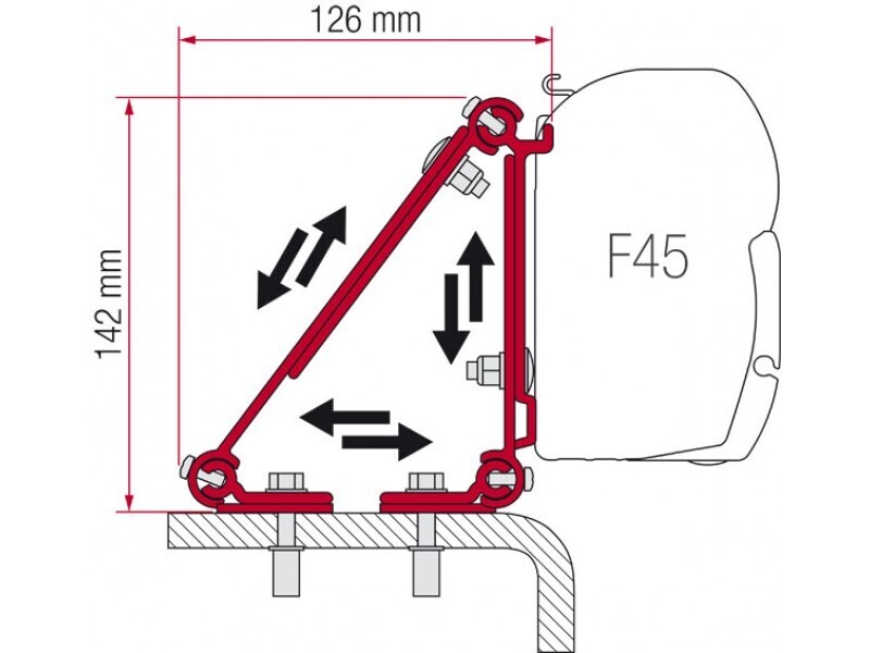 Fiamma F45 Awning Mounting Bracket Kit - Multi-Angle