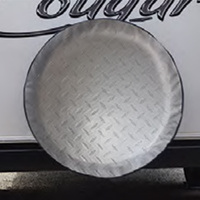 ADCO Spare Wheel Cover - 635mm diameter (Silver Diamond Plate)