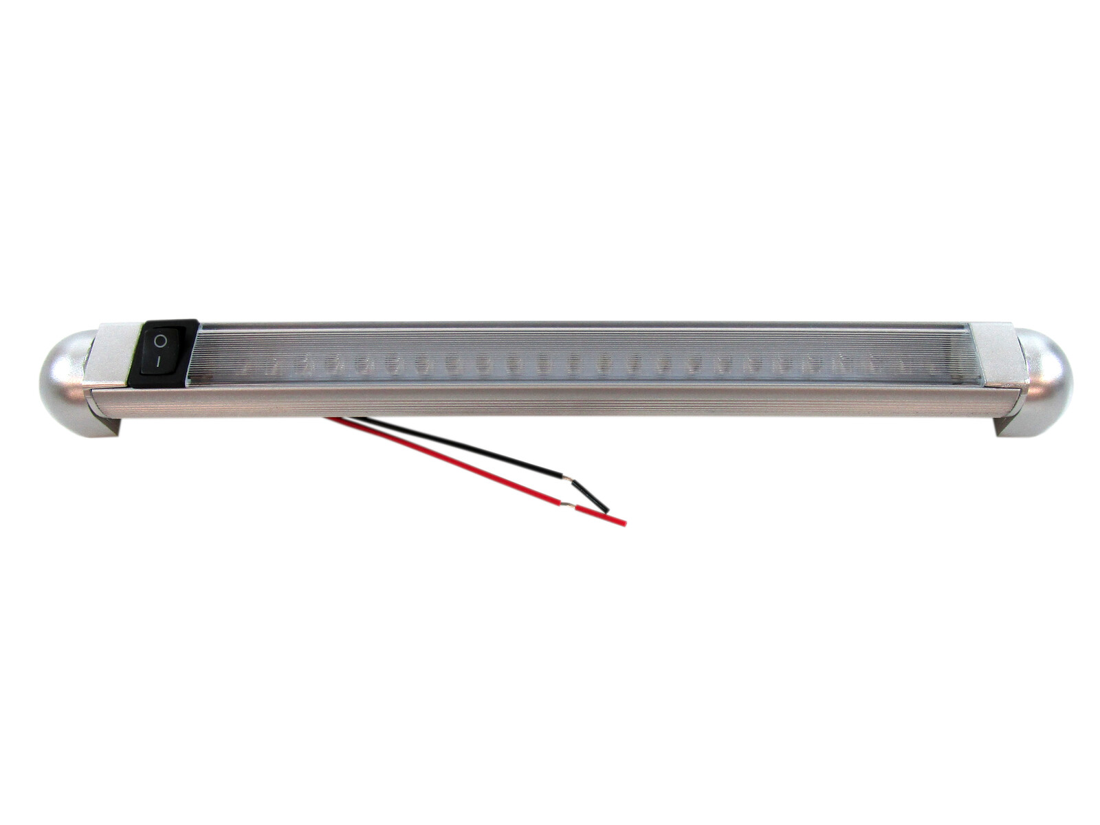 12V 12" Silver LED Switched Internal Swivel Rail Light