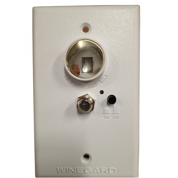 Winegard Wall Plate - Booster and Power Supply (White)