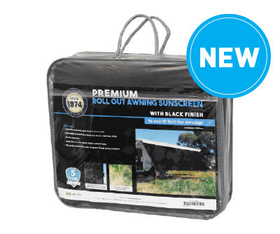 Premium Front Sunscreen (Black) to suit 10' Rollout Awning