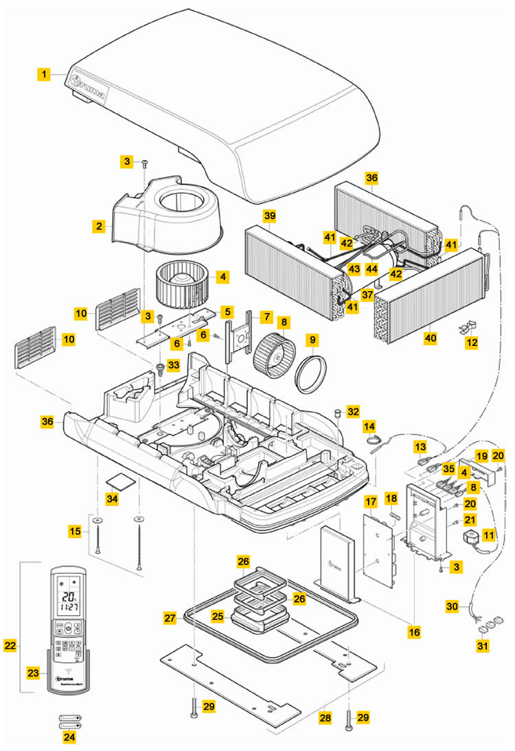 Spare Parts Diagram: Aventa Comfort