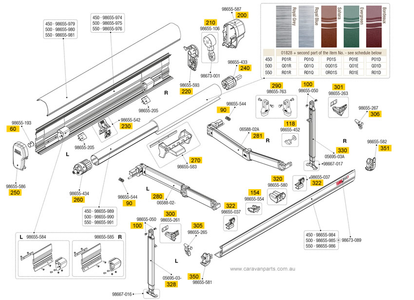 Fiamma F45 L 450-550 Awning