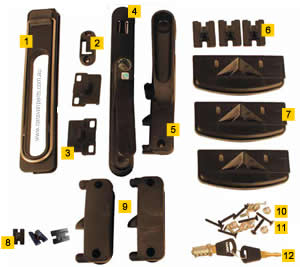 Spare Parts Diagram: Camec Door Lock Assembly