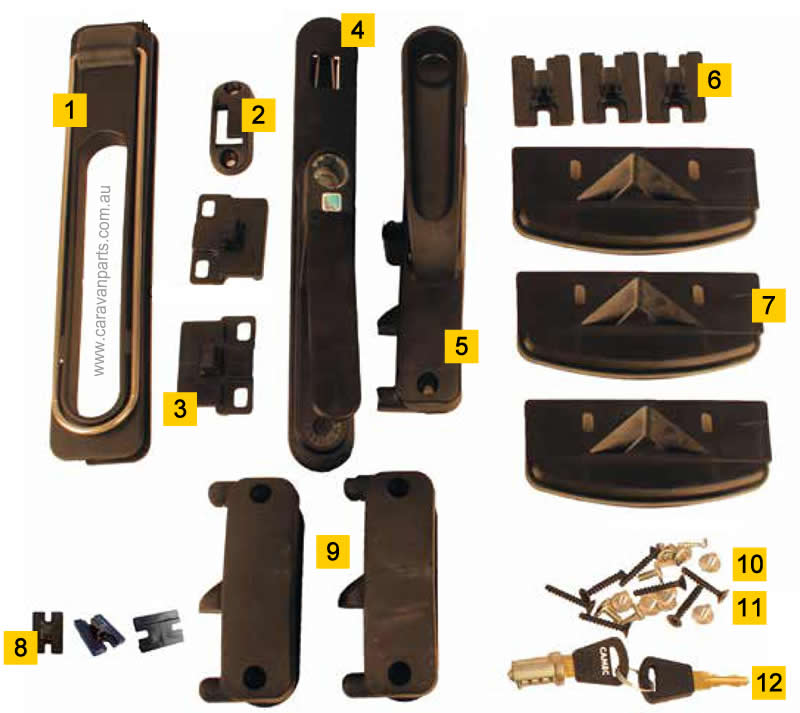 Spare Parts Diagram: Camec Door Lock Assembly (Complete)
