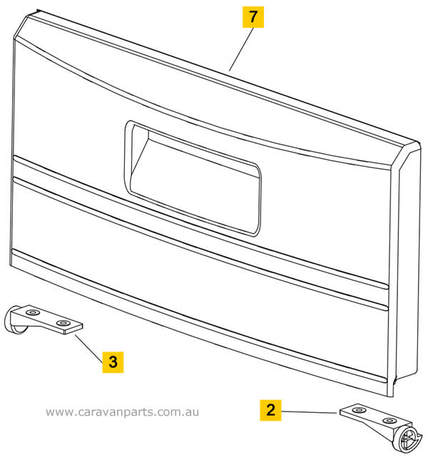 Spare Parts Diagram: Thetford N304M Fridge - Evaporator Door Assembly Area