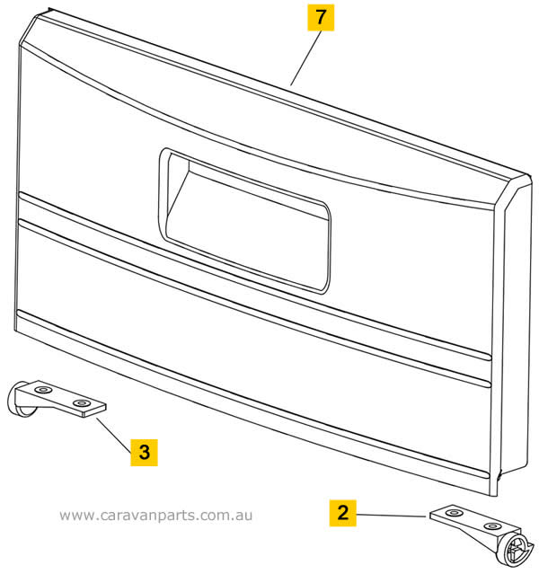 Spare Parts Diagram: Thetford N504M Fridge - Evaporator Door Assembly Area