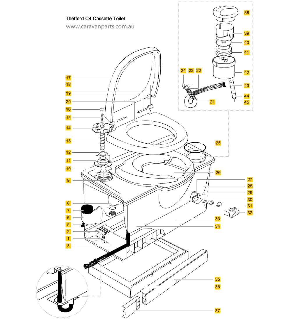 Thetford C4 Cassette Toilet Diagram