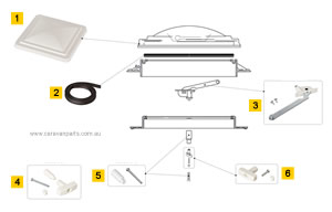 Spare Parts Diagram: Fiamma Vent 40x40