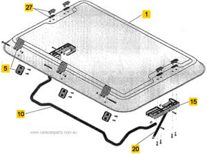 Spare Parts Diagram: Dometic Heki 2 Roof Hatch - Glazing Dome