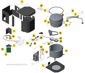 Spare Parts Diagram: Truma Ultra Rapid 