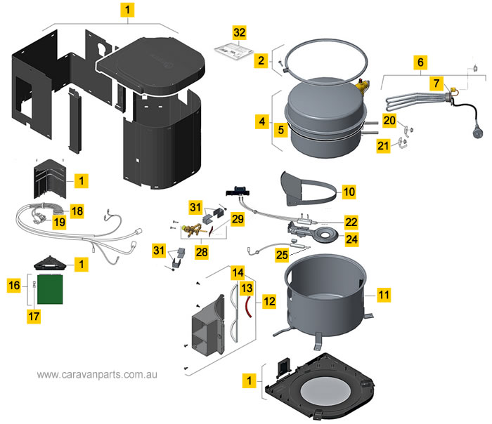 Spare Parts Diagram: Truma Ultra Rapid