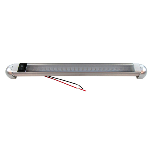 12V 12" Silver LED Switched Internal Swivel Rail Light