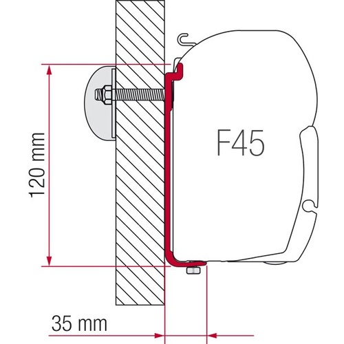 Fiamma F45 Awning Standard Mounting Bracket Kit (AS120)