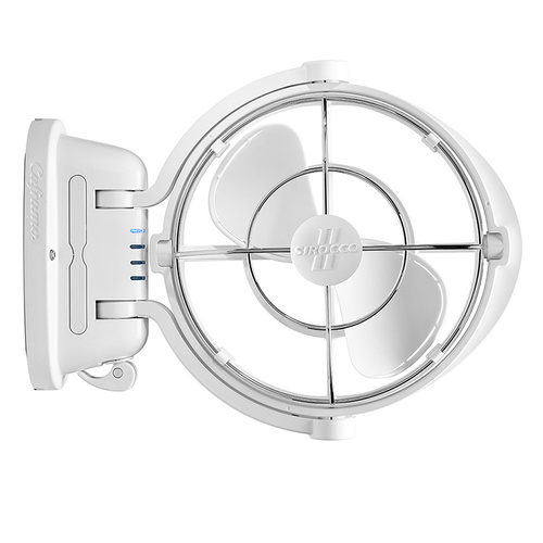 Sirocco II 12/24V Black 7" Gimbal Fan 3 Speed (White)